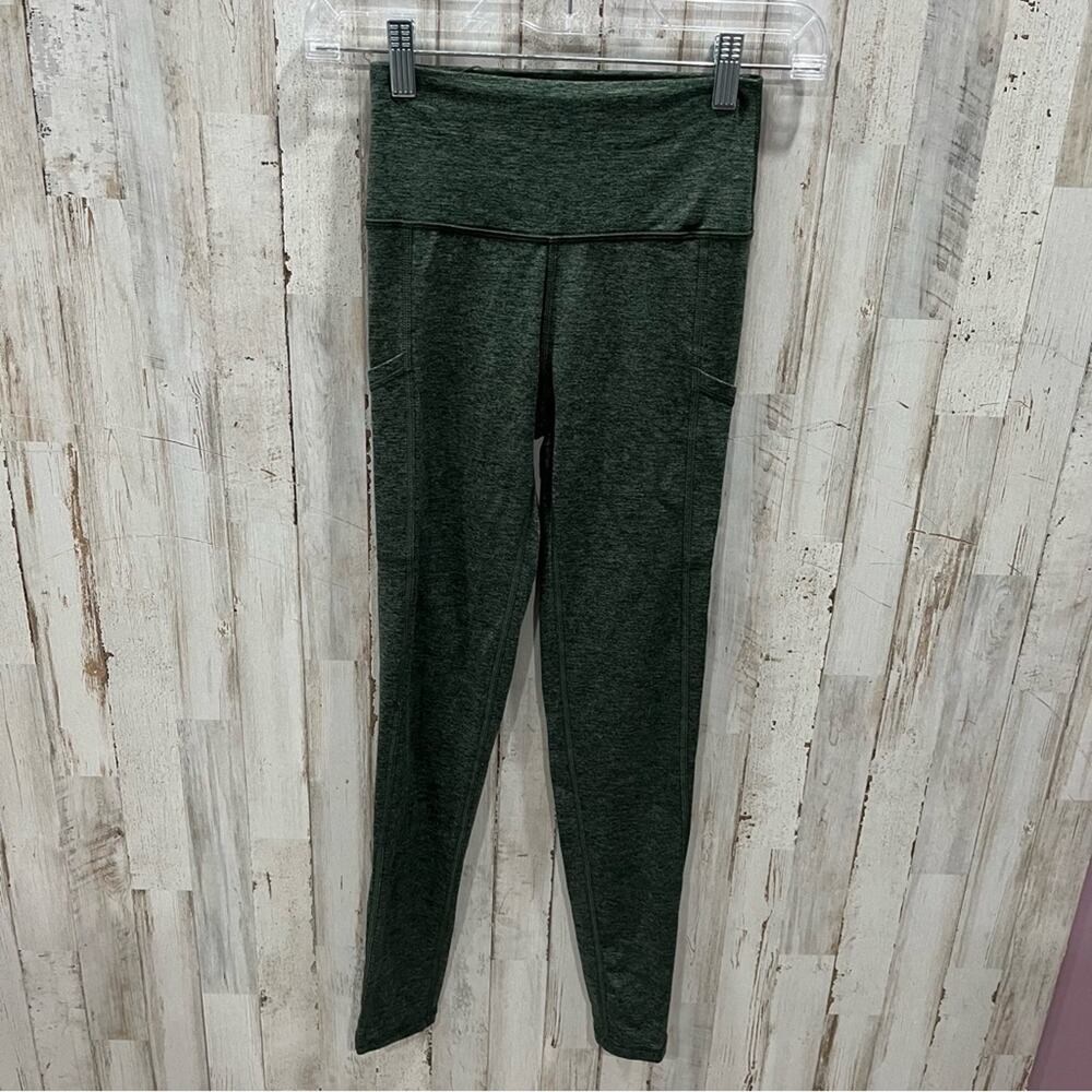 Aerie The Hugger High Waisted Pocket Legging Green Space Dye